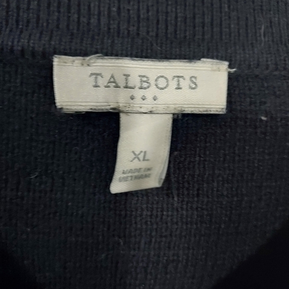 Talbots Black Front Button Down Cardigan with Collar in Size XL - Picture 2 of 12